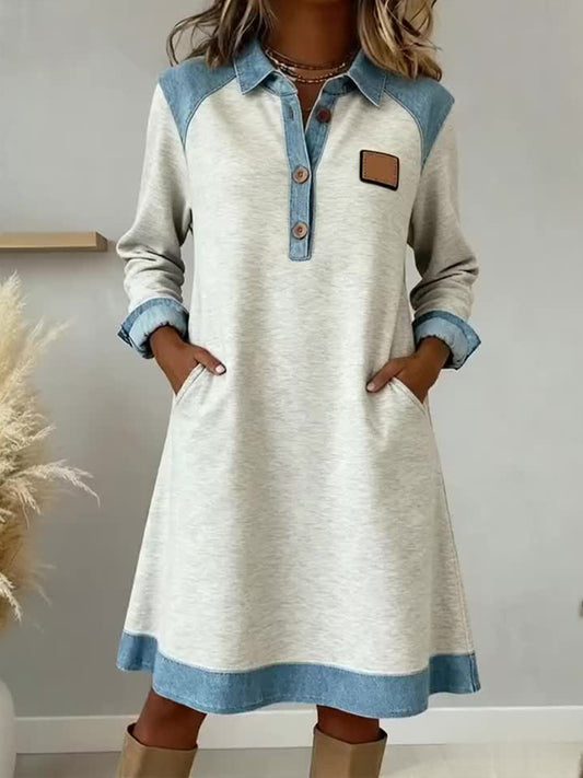 Women's Fashion Patchwork Design Dress