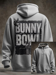 Unisex Bunny Football Music Lover Printed Hoodie
