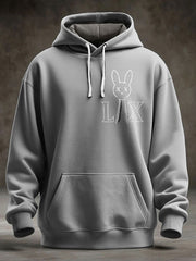 Unisex Bunny Football Music Lover Printed Hoodie