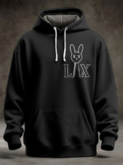 Unisex Bunny Football Music Lover Printed Hoodie