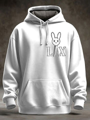 Unisex Bunny Football Music Lover Printed Hoodie