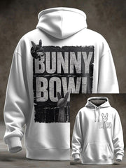 Unisex Bunny Football Music Lover Printed Hoodie