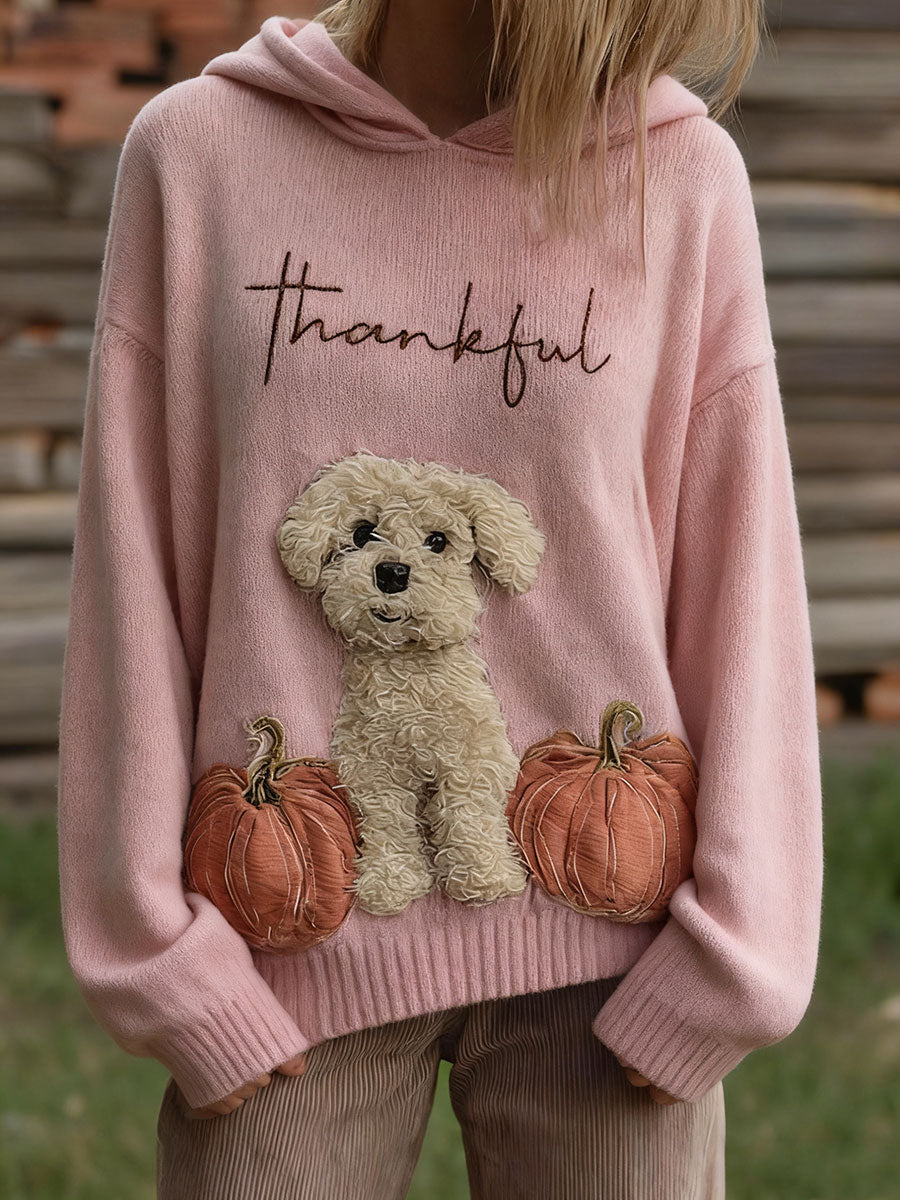 Women's autumn pumpkin dog tops