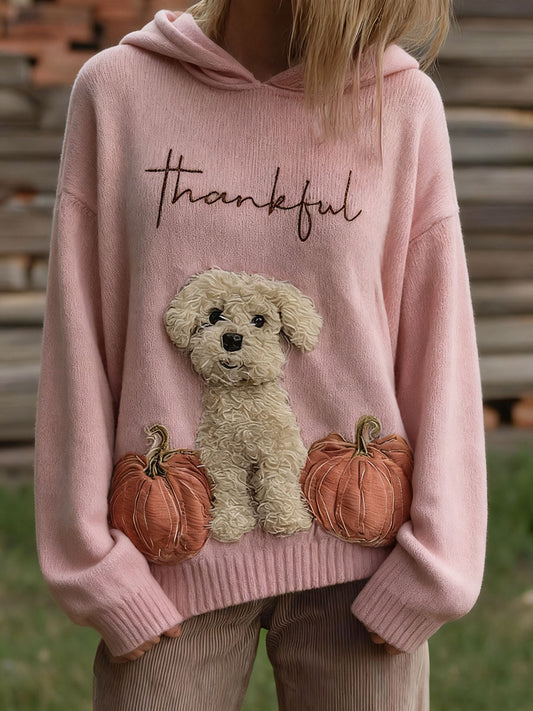 Women's autumn pumpkin dog tops