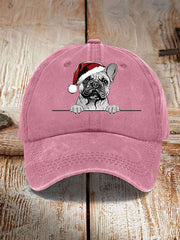 Unisex Christmas Hat Pug Print Hat