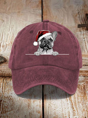 Unisex Christmas Hat Pug Print Hat