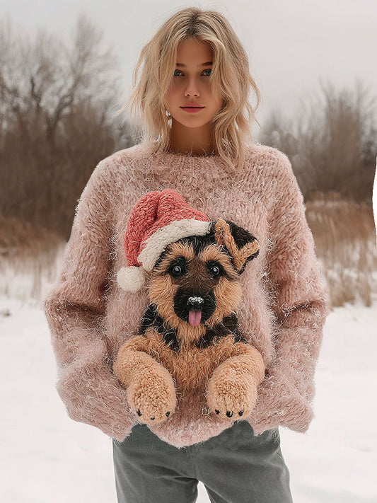 Women's Christmas Dog Print Tops