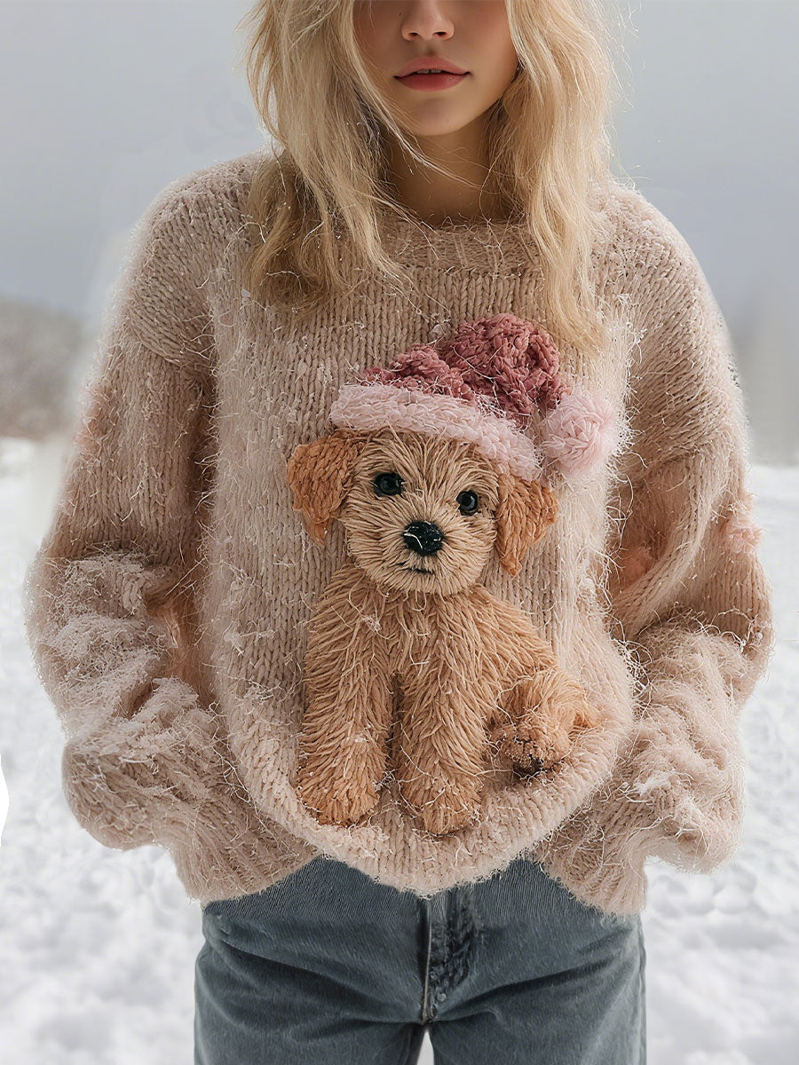 Women's Christmas Dog Print Tops