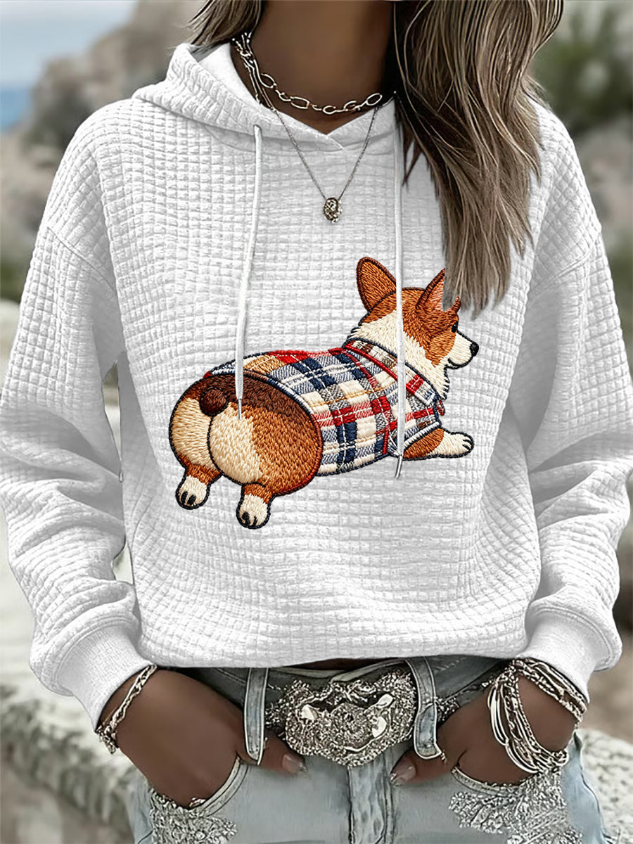 Women's Dog Art Print Hoodie