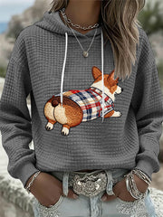 Women's Dog Art Print Hoodie