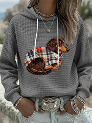 Women's Dog Art Print Casual Loose Long Sleeve Top