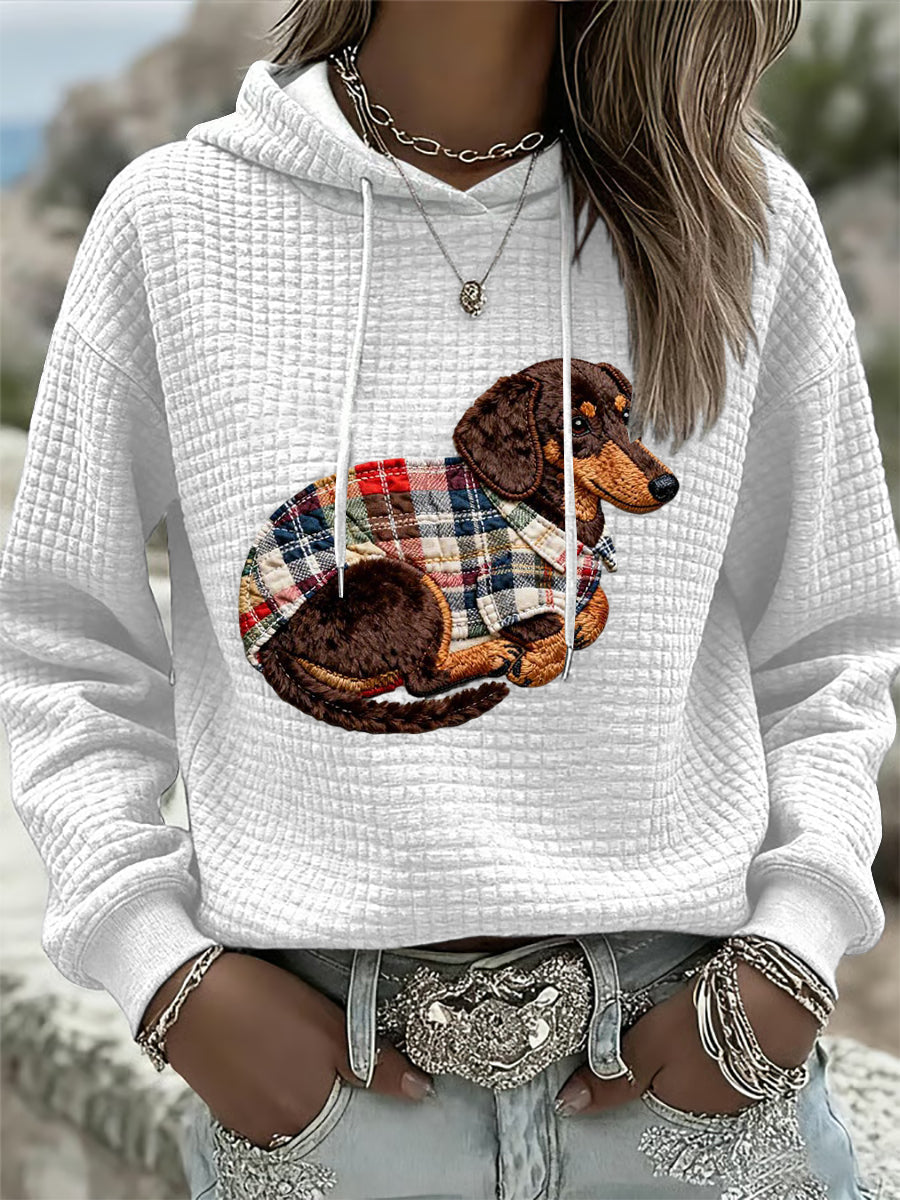 Women's Dog Art Print Casual Loose Long Sleeve Top