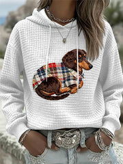 Women's Dog Art Print Casual Loose Long Sleeve Top
