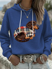 Women's Dog Art Print Casual Loose Long Sleeve Top