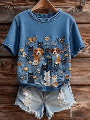 Women's Cats and Dogs Printed Tops