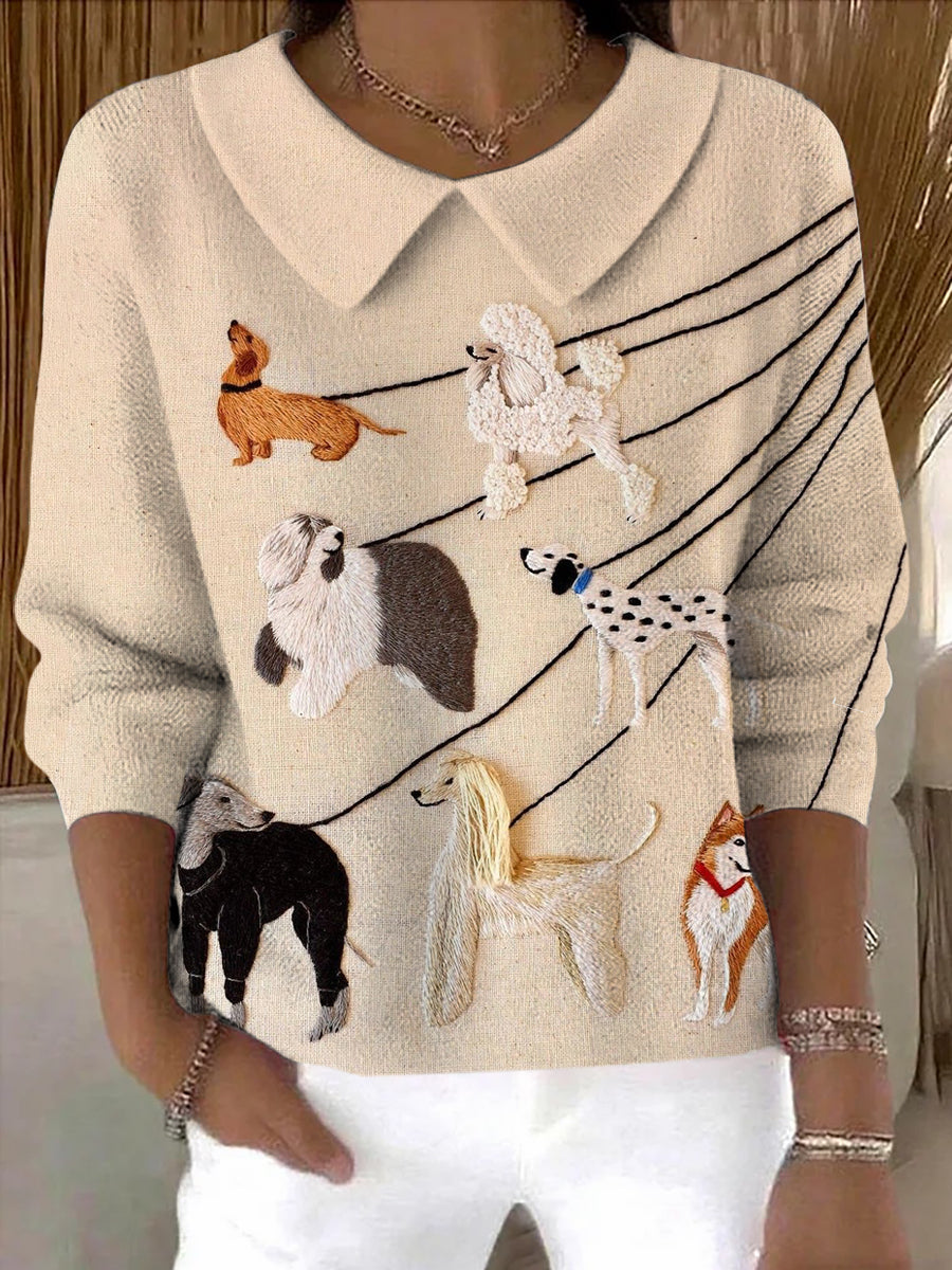 Women's Colorful Animals Printed Soft Sweater Top
