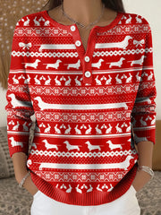 Women's Cute Dachshund Knit Sweater