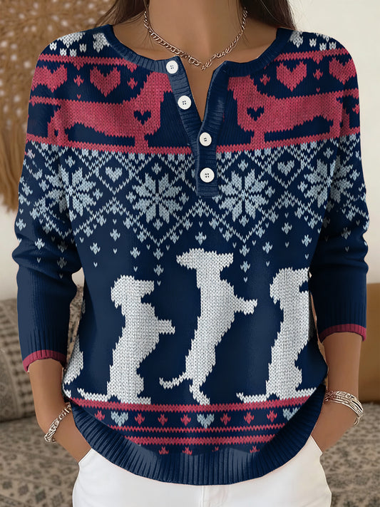Women's Cute Dachshund Knit Sweater