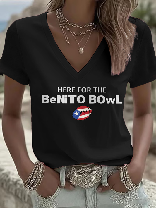 Women's Bunny Football Music Lover Printed T-shirt