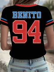 Women's Bunny Football Music Lover Printed T-shirt