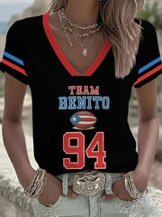 Women's Bunny Football Music Lover Printed T-shirt