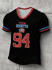 Men's Bunny Football Music Lover Printed T-shirt