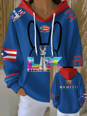 Women's Bunny Football Music Lover Printed Hoodie