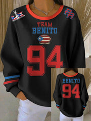 Women's Bunny Football Music Lover Printed Sweatshirt