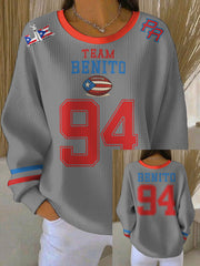 Women's Bunny Football Music Lover Printed Sweatshirt