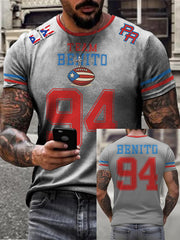 Men's Bunny Football Music Lover Printed T-shirt