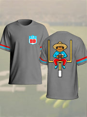 Unisex Bunny Football Music Lover Printed T-shirt