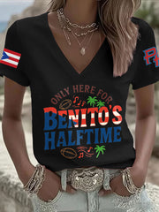 Women's Bunny Football Music Lover Printed T-Shirt