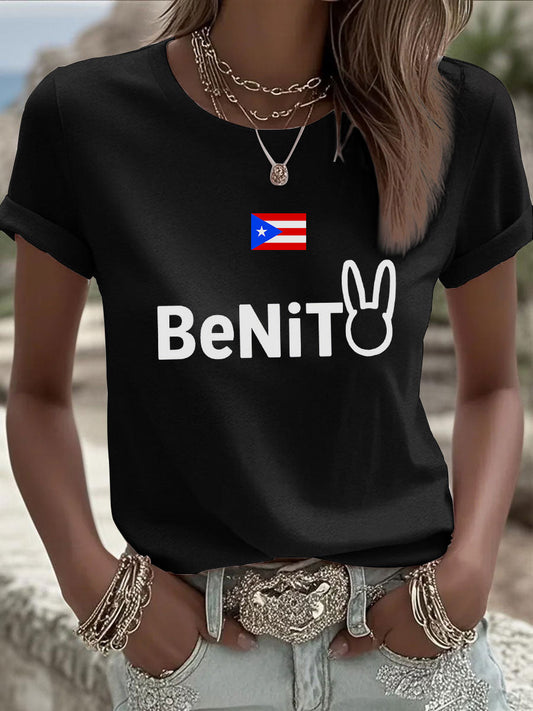 Women's Puerto Rican singer printed T-shirt