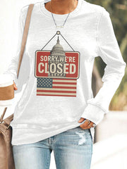 Women's Sorry We're Closed' sweatshirts