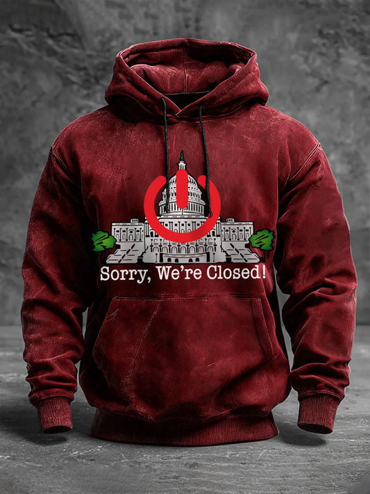 Men's Sorry We're Closed' hoodies