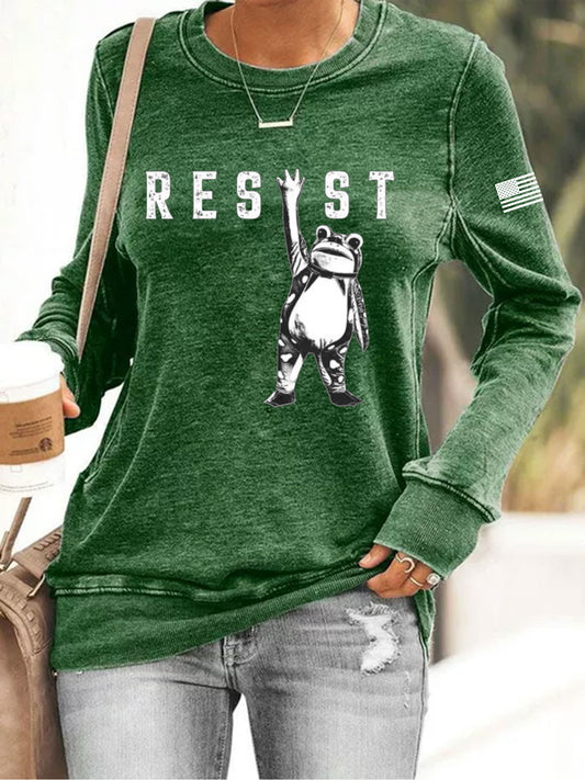 Women's Resist Frog Print Sweatshirt