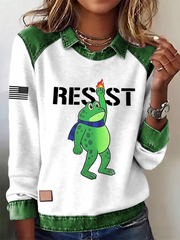 Women's Portland Frog Resist Printed Long Sleeve Shirt