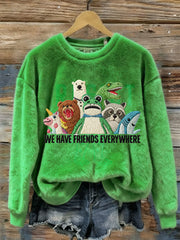 Women's We Have Friends Everywhere Portland Frog Resist Plush Sweatshirt