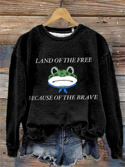 Women's Polish Frog Print Sweatshirt