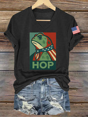 Women's Retro Resist Frog Printed T-shirt