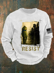 Men's Retro Resist Frog  Crew Neck Sweatshirt
