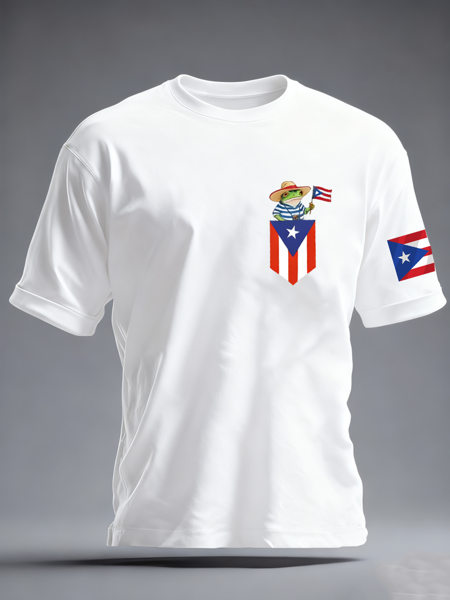 Men's Puerto Rican Coqui imitation cotton short-sleeved T-shirt