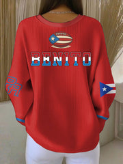 Women's Bunny Football Music Lover Printed Sweatshirt