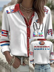 Women's Bunny Football Music Lover Printed Shirt