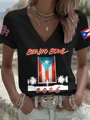 Women's Bunny Football Music Lover Printed T-shirt