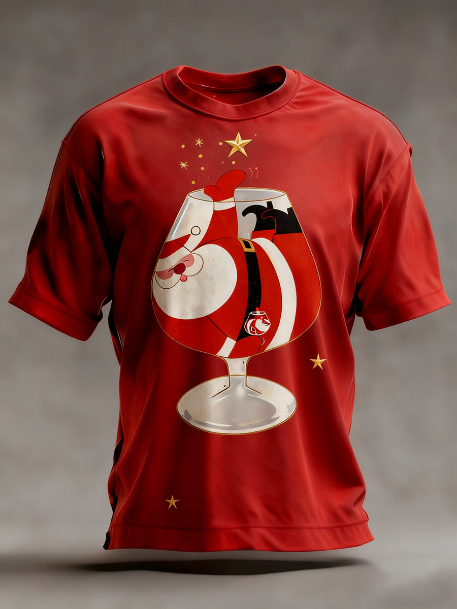 Men's Christmas Santa Claus Short Sleeve  T-shirt