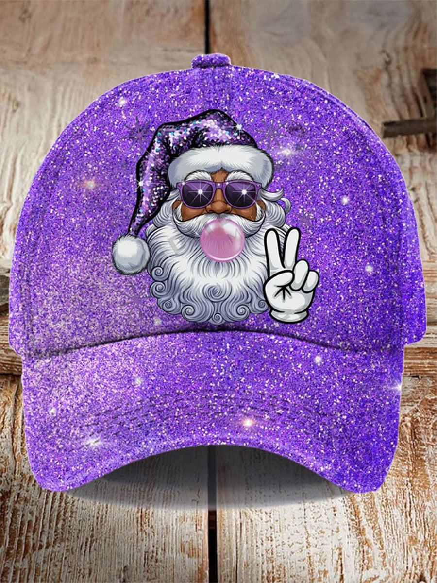 Unisex Sunglasses Santa Print Hat