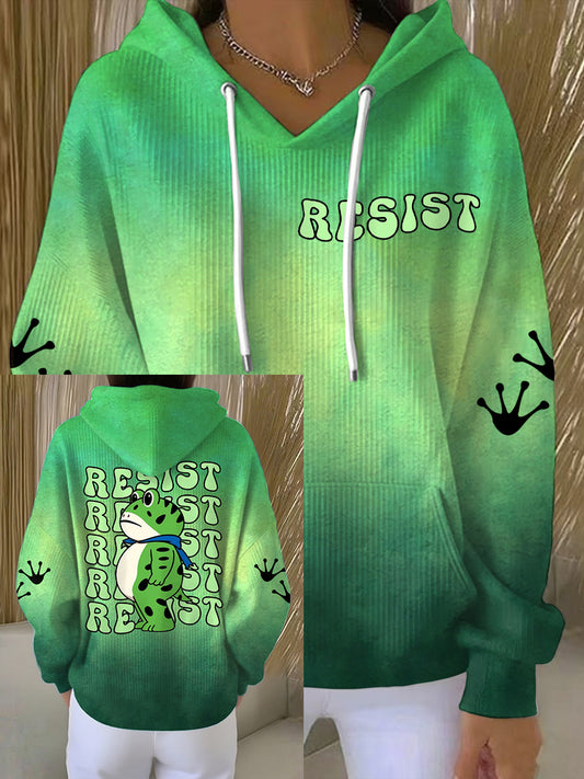 Women's Resist Portland Frog Print Hoodie