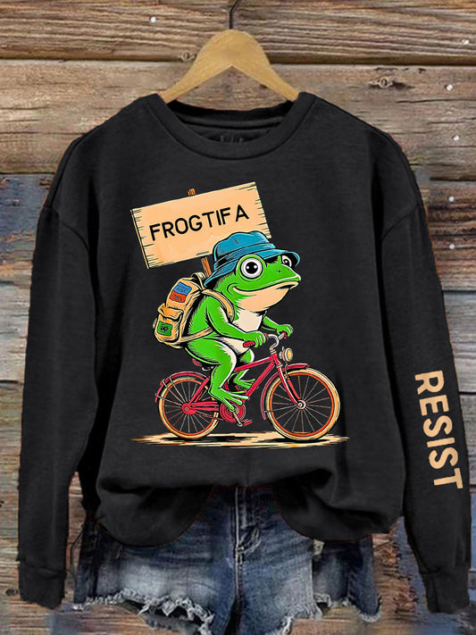 Women's Resist Portland Frog Print sweatshirt