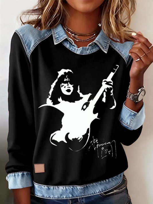 Women's Ace Frehley Print Casual Top